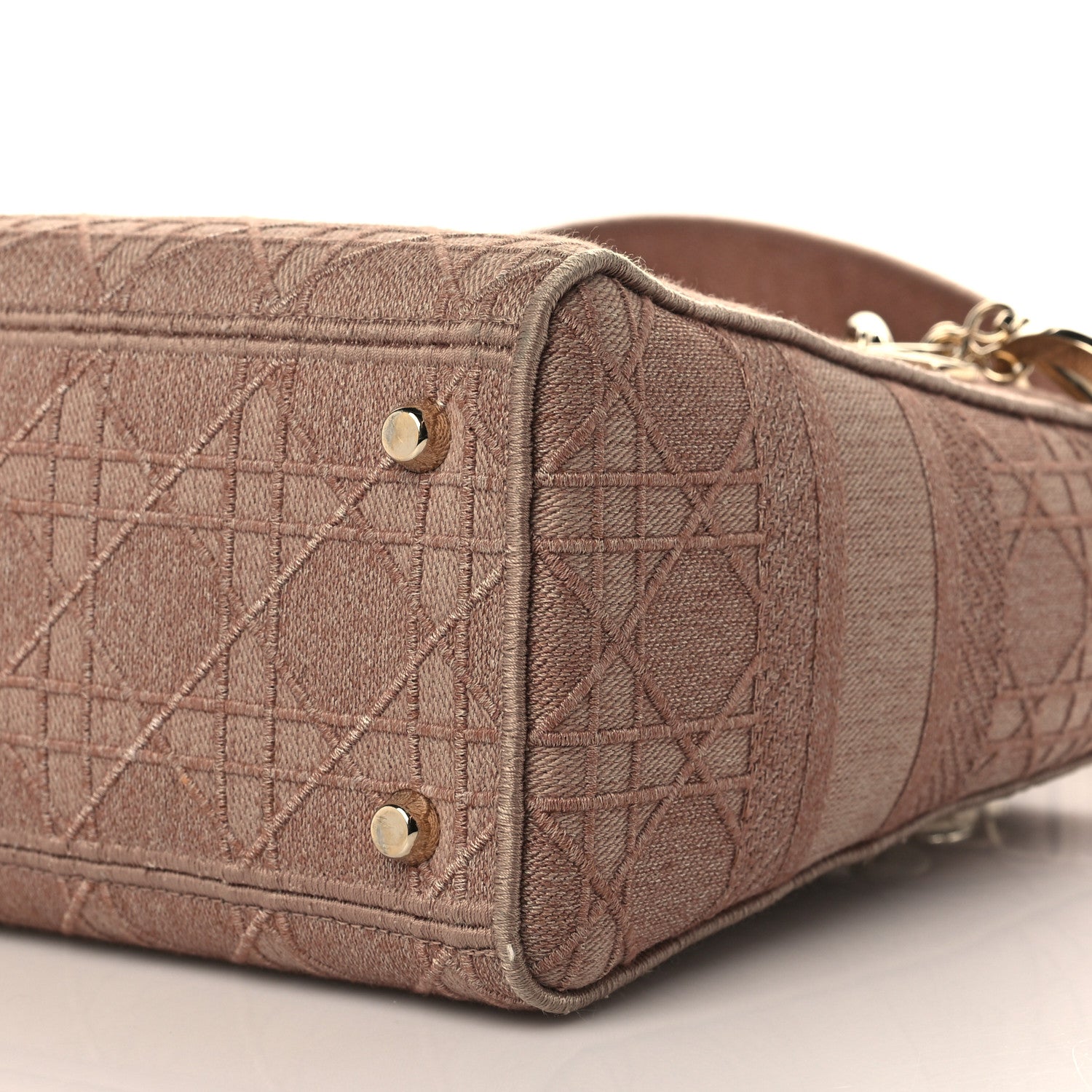 Christian Dior Canvas Embroidered Cannage Medium Lady D-Lite Pink 9 of 10