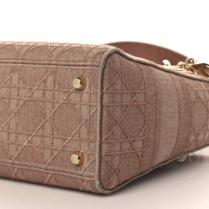 Christian Dior Canvas Embroidered Cannage Medium Lady D-Lite Pink 9 of 10