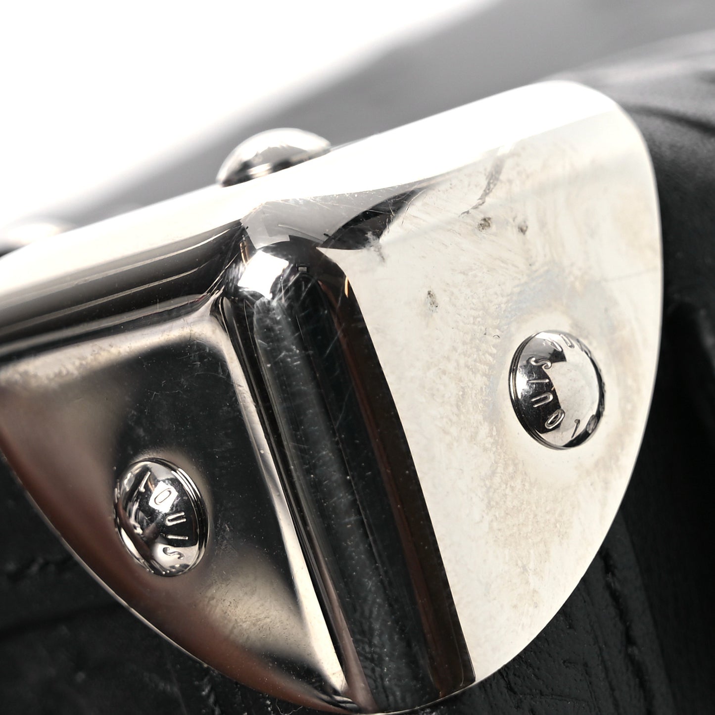 Calfskin Debossed Monogram Side Trunk Black