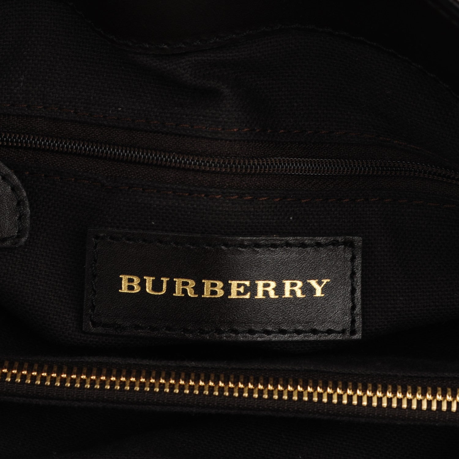 Burberry Haymarket Check Medium Golderton Tote Chocolate 5 of 10