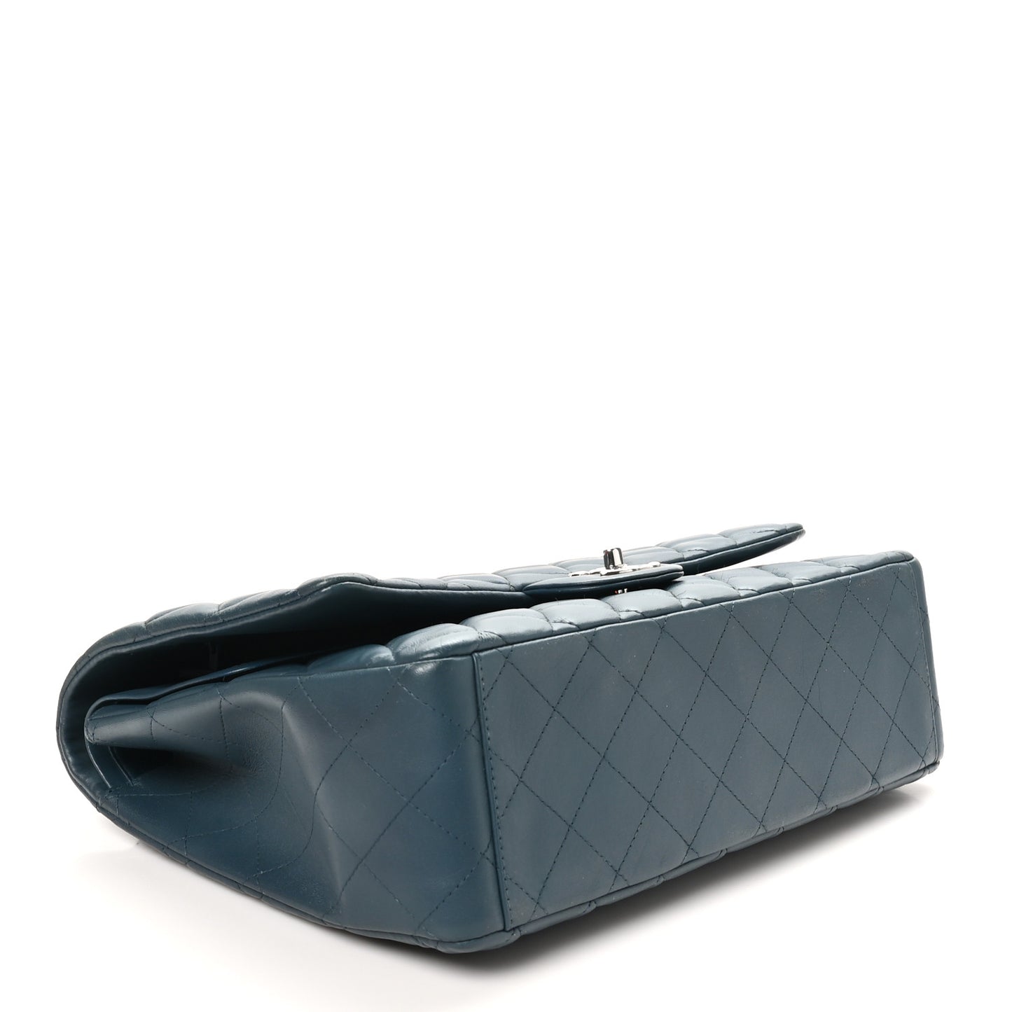 Lambskin Quilted Maxi Double Flap Blue