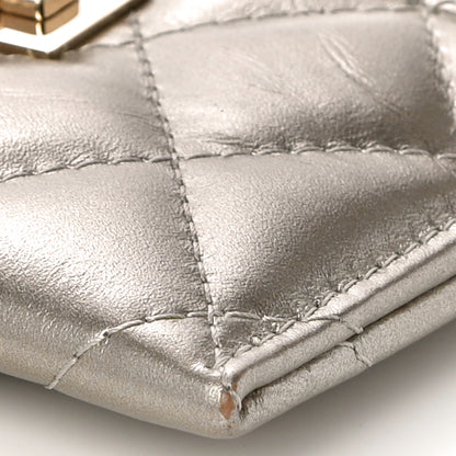 Chanel Metallic Aged Calfskin Quilted Reissue Card Holder Light Gold 11 of 12
