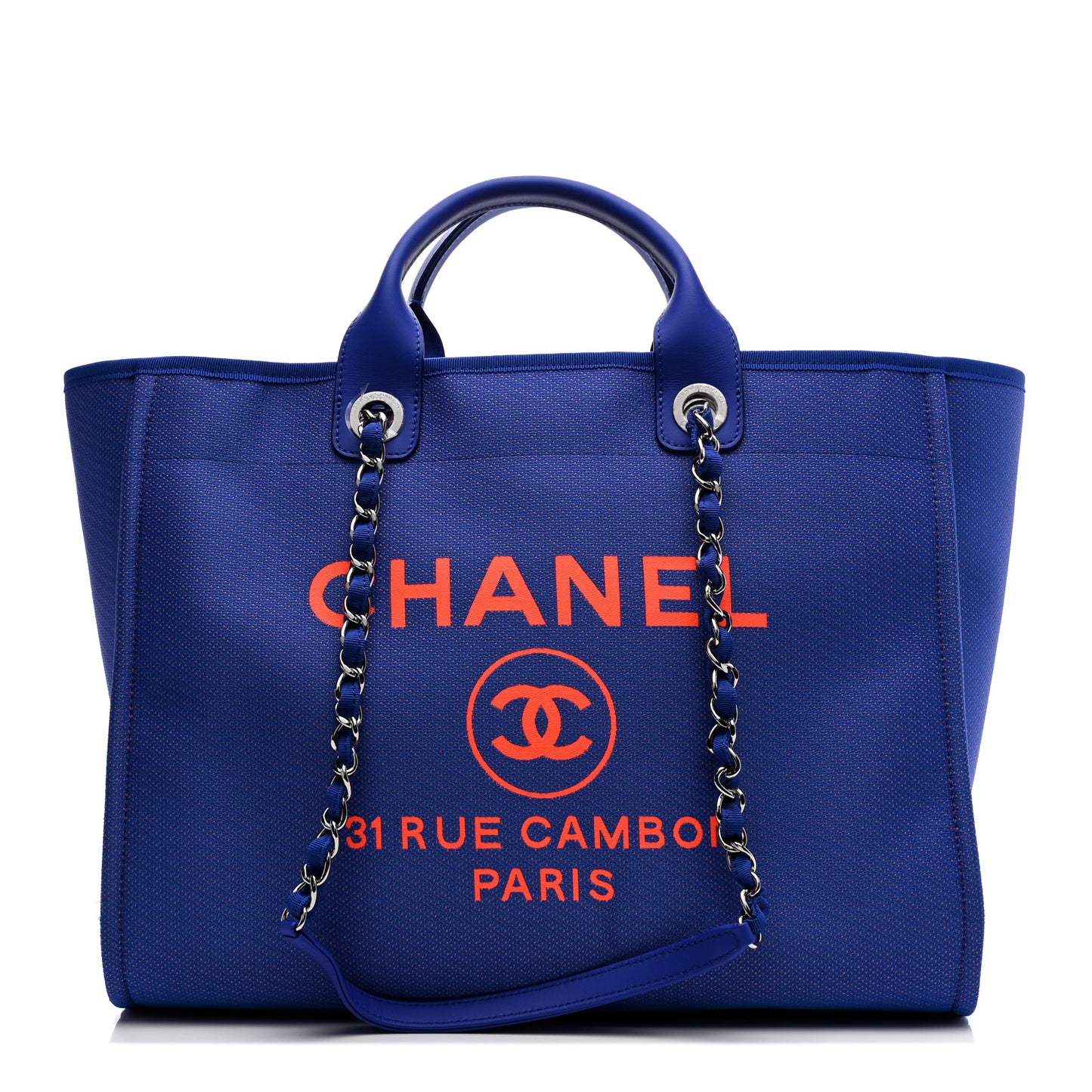 Mixed Fibers Medium Deauville Tote Blue Orange