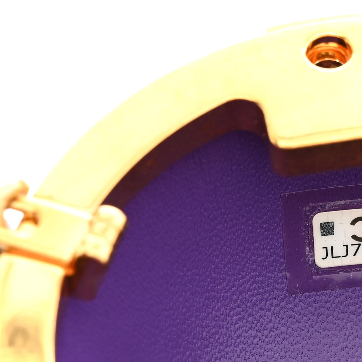 Lambskin Quilted Sphere Minaudiere Chain Clutch Purple
