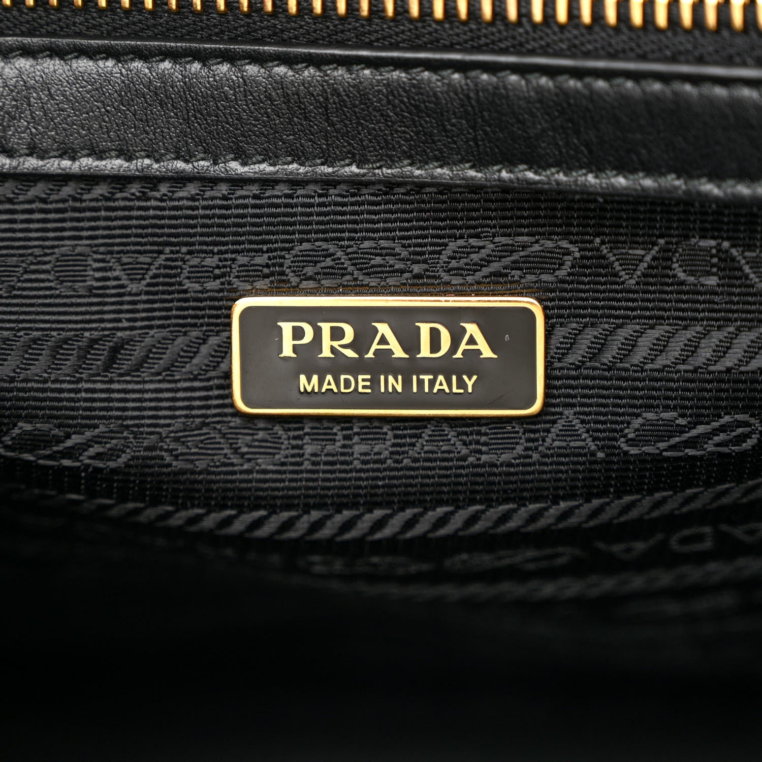 Prada Saffiano Lux Logo Embossed Medium Shoulder Tote Handbag Black 6 of 11