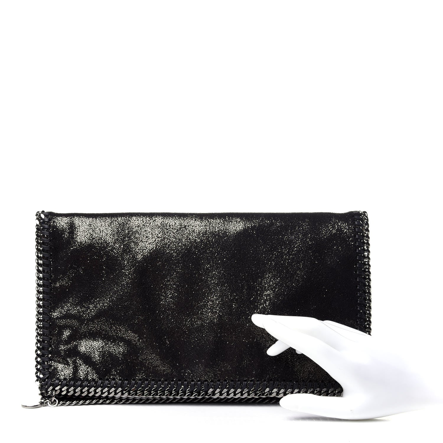 Stella McCartney Shaggy Deer Falabella Fold Over Clutch Black 3 of 22