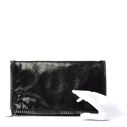 Stella McCartney Shaggy Deer Falabella Fold Over Clutch Black 3 of 22