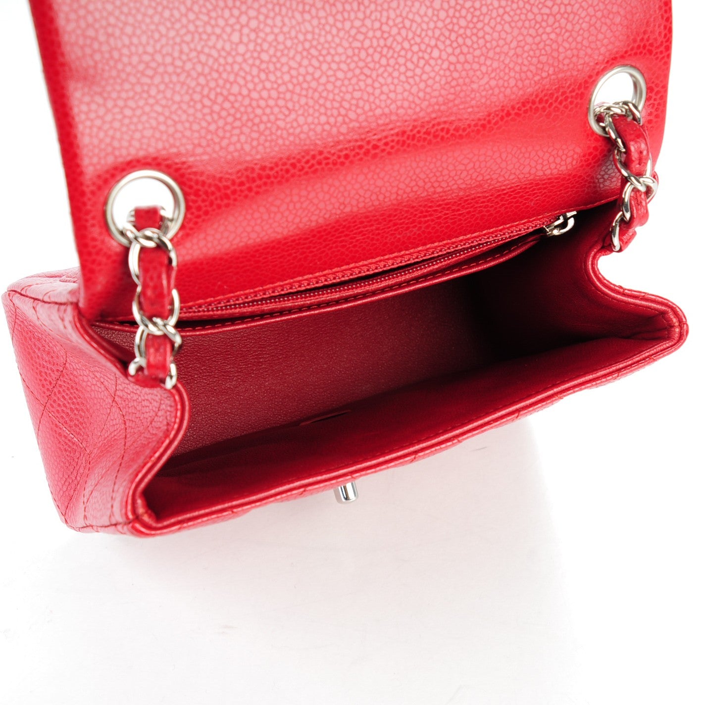 Chanel Caviar Quilted Mini Square Flap Red 5 of 7