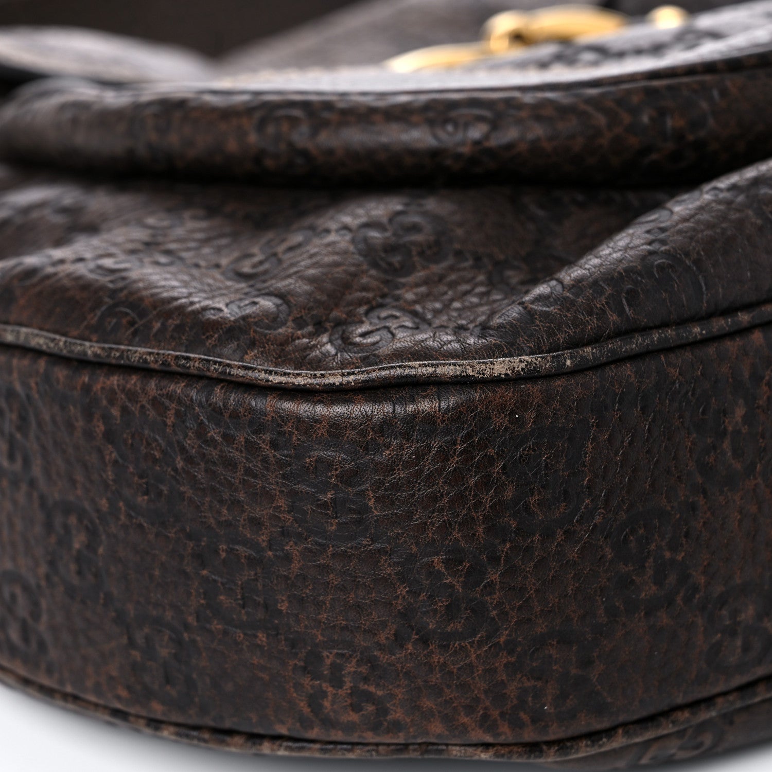 Gucci Guccissima Large New Pelham Satchel Dark Brown 11 of 13