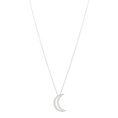 Tiffany Platinum Diamond Moon Pendant Necklace 1 of 5