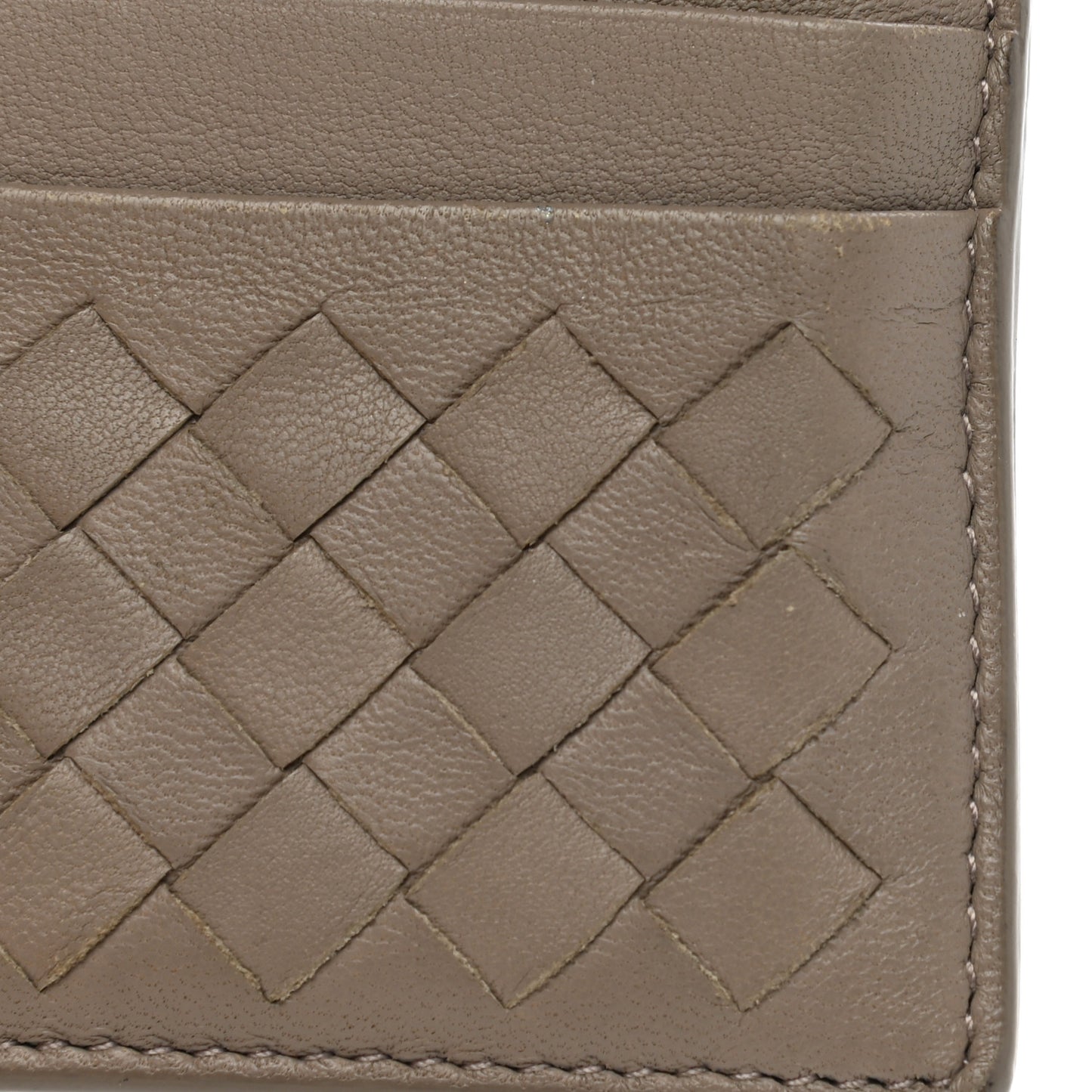 Calfskin Intrecciato Zip Card Holder Shadow