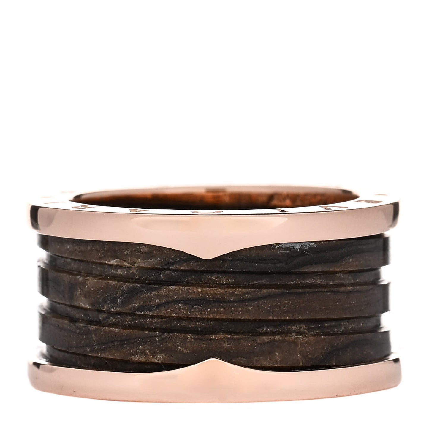 18K Rose Gold Black Ceramic B.Zero1 Four-Band Ring