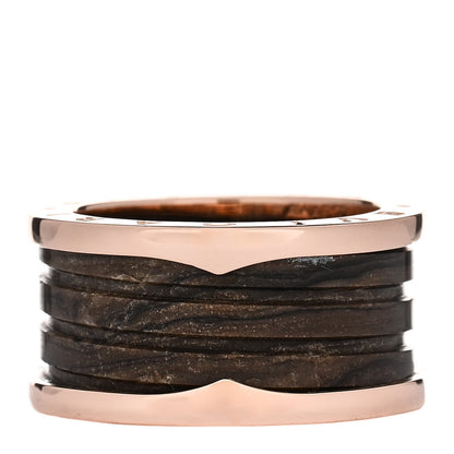 Bulgari 18K Rose Gold Black Ceramic B.Zero1 Four-Band Ring 1 of 7