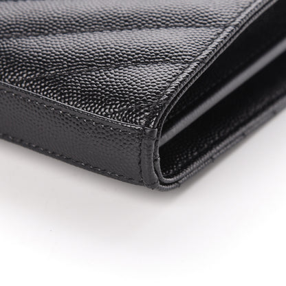 Saint Laurent Grain De Poudre Matelasse Chevron Monogram Chain Wallet Black 10 of 10