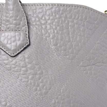 Burberry Heritage Grain Check Embossed Medium Dewsbury Tote Pale Grey 14 of 16