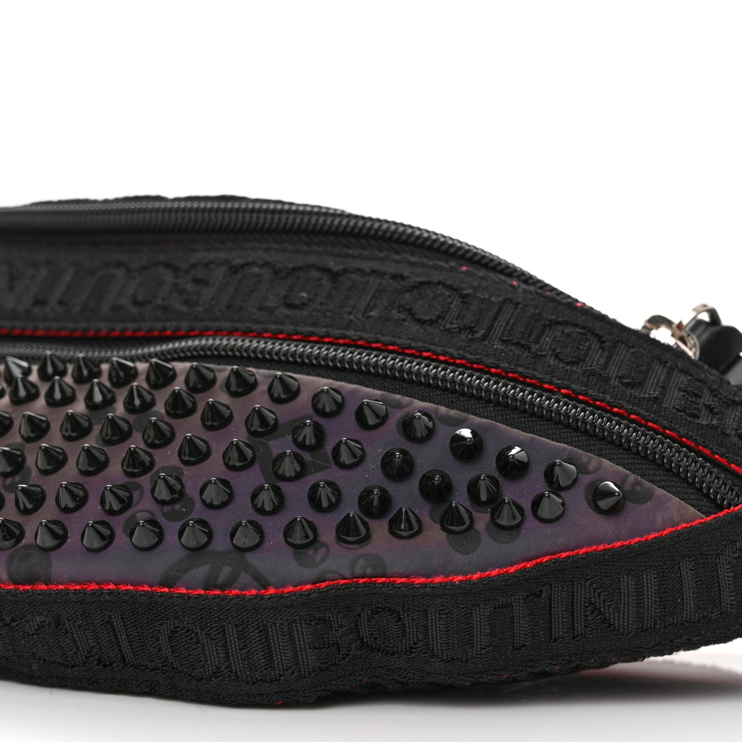 Christian Louboutin Calfskin Spiked Paris NYC Belt Bag Black Black