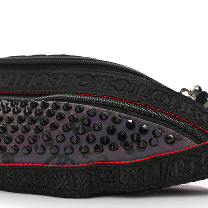 Christian Louboutin Calfskin Spiked Paris NYC Belt Bag Black Black 10 of 11