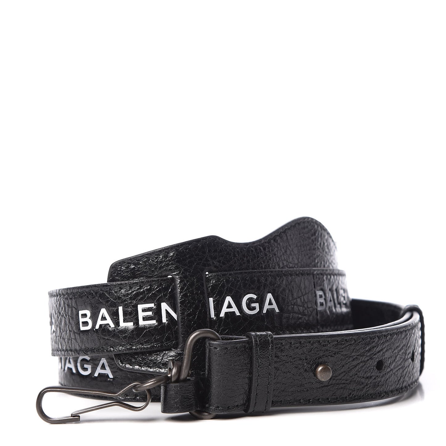 Agneau Classic Hardware Logo Shoulder Strap Black