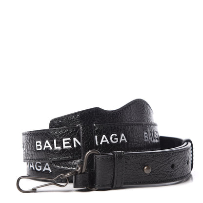 Balenciaga Agneau Classic Hardware Logo Shoulder Strap Black 1 of 5