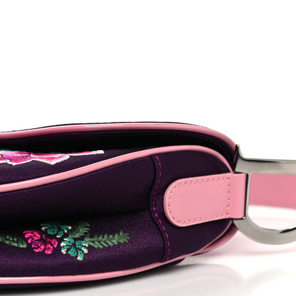 Christian Dior Embroidered Flowers Saddle Bag Purple 10 of 10