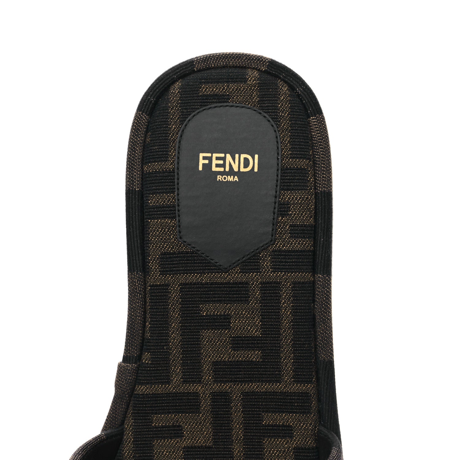 Fendi Jacquard Womens FF Sunshine Flatform Slide Sandals 38 Tabacco Black 7 of 10