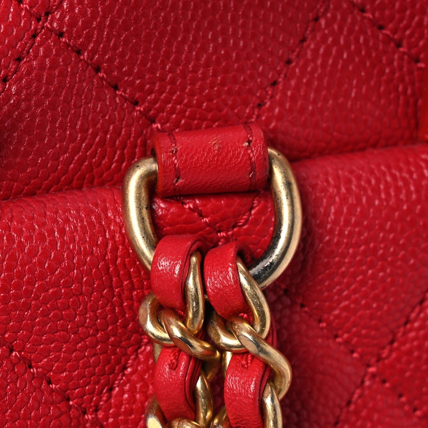 Caviar Quilted Filigree Backpack Red