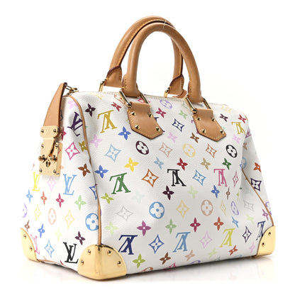 Louis Vuitton Monogram Multicolor Speedy 30 White 3 of 9