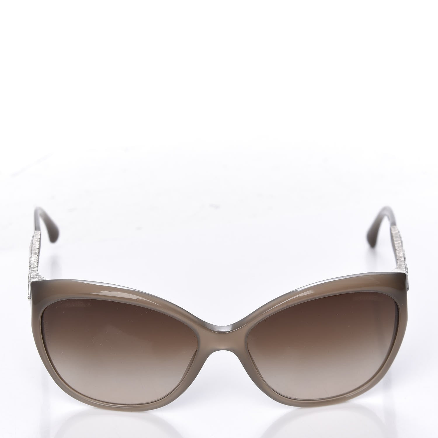 Chanel Crystal Baguette Cat Eye Sunglasses 5309-B Brown 2 of 8