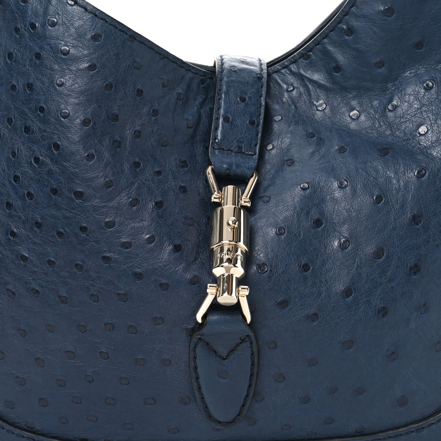 Ostrich Medium Jackie Hobo Navy