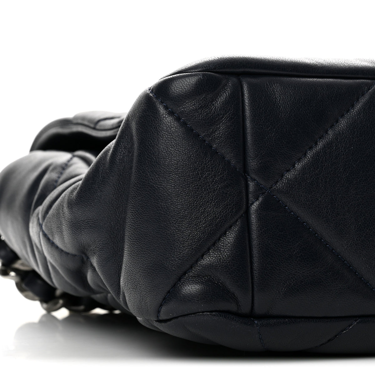 Goatskin Quilted Large Chanel 19 Flap Dark Blue