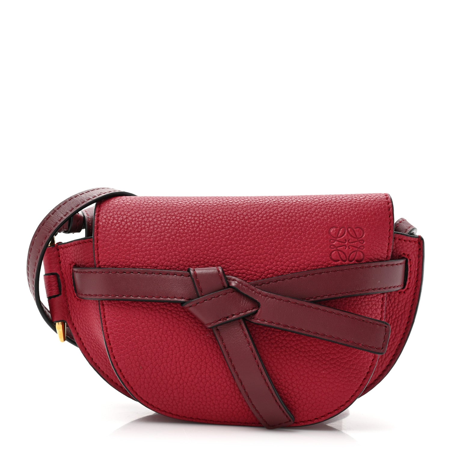 Loewe Grained Calfskin Mini Gate Crossbody Bag Raspberry Wine 1 of 11