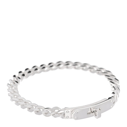 Hermes Sterling Silver TPM Kelly Gourmette Bracelet LG 1 of 4