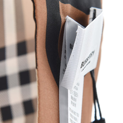 Burberry Silk Vintage Check Logo Print Skinny Scarf Archive Beige 3 of 7