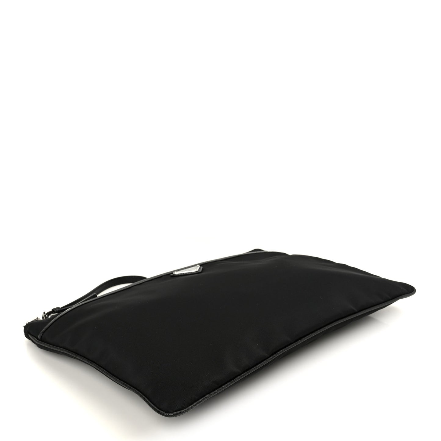 Tessuto Nylon Saffiano Flat Pouch Black