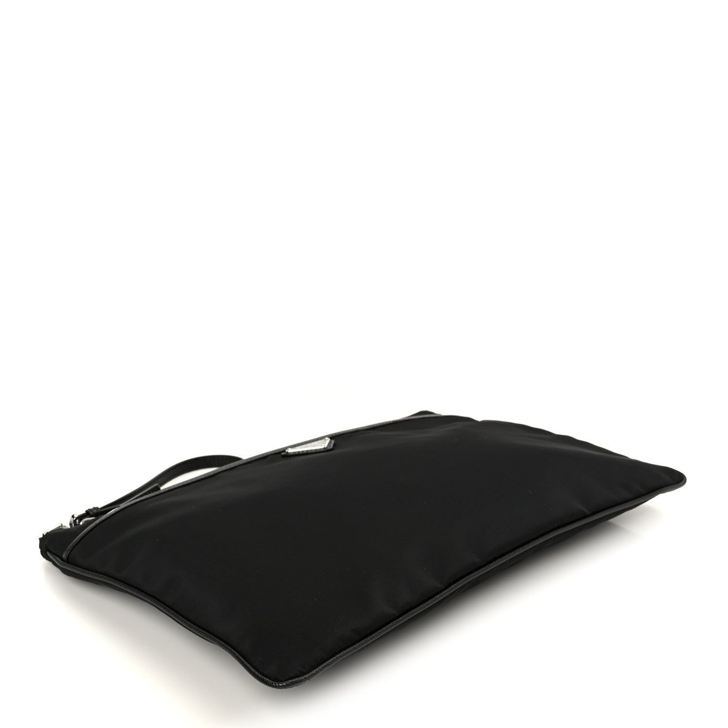 Prada Tessuto Nylon Saffiano Flat Pouch Black 4 of 8