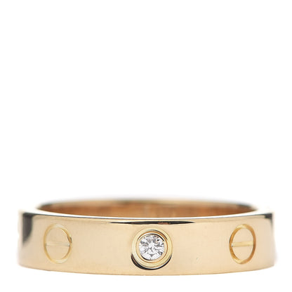 Cartier 18K Yellow Gold Diamond 4mm LOVE Wedding Band Ring 50 5.25 1 of 4