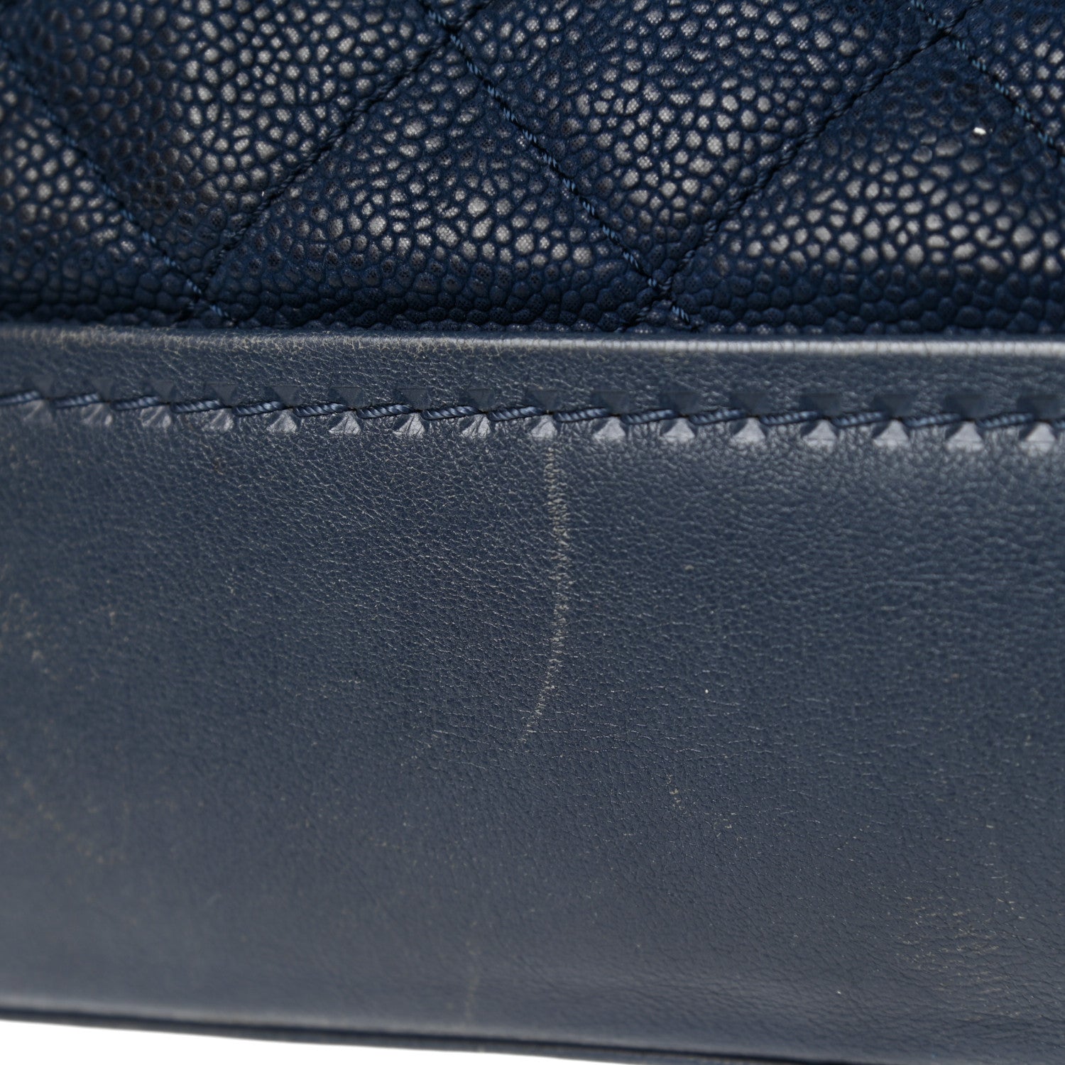 Chanel Iridescent Caviar Quilted Globe Trotter Shopping Tote Navy Blue 20 of 25
