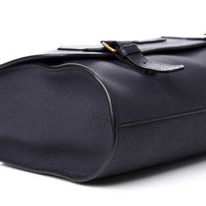 Gucci Grained Calfskin Mens Double Buckle Flap Messenger Bag Blue 7 of 9
