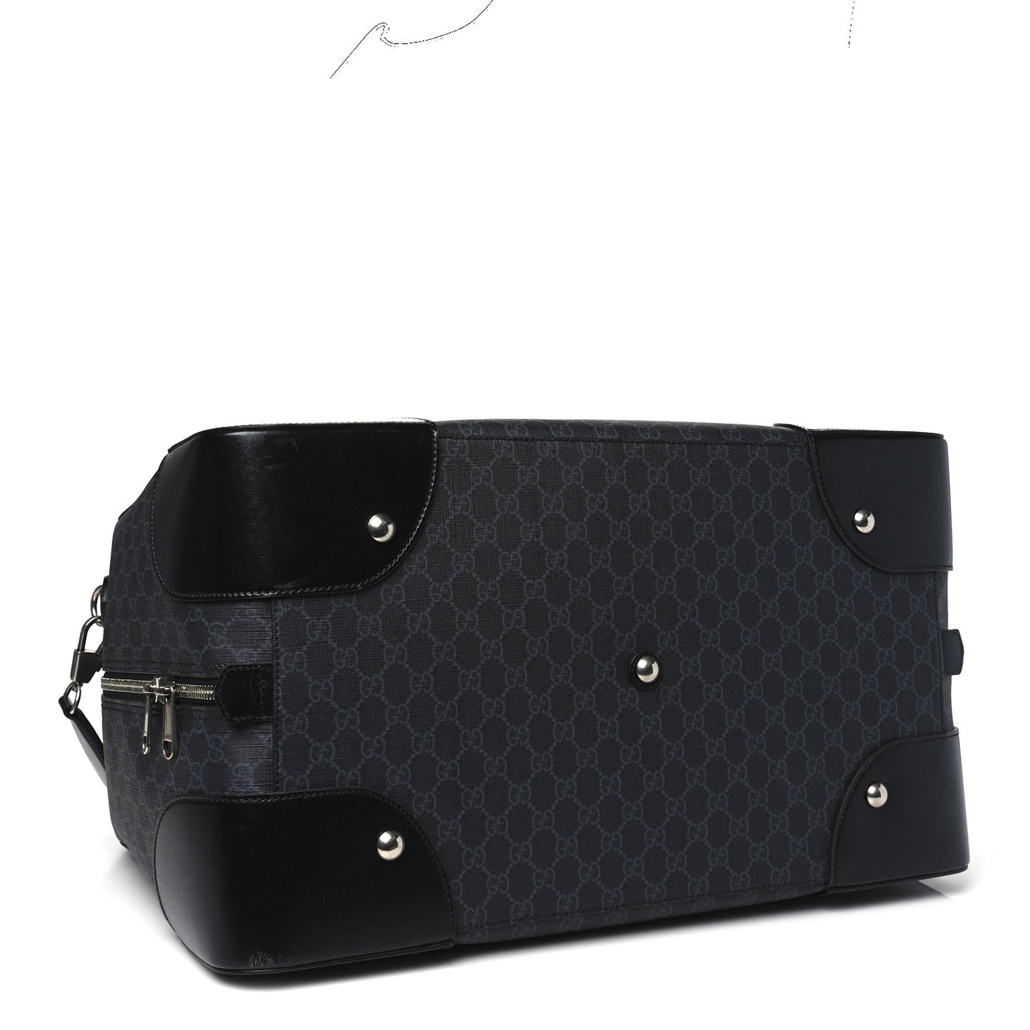 GG Supreme Monogram Azalea Calfskin Retro Interlocking G Large Duffle Bag Black Grey