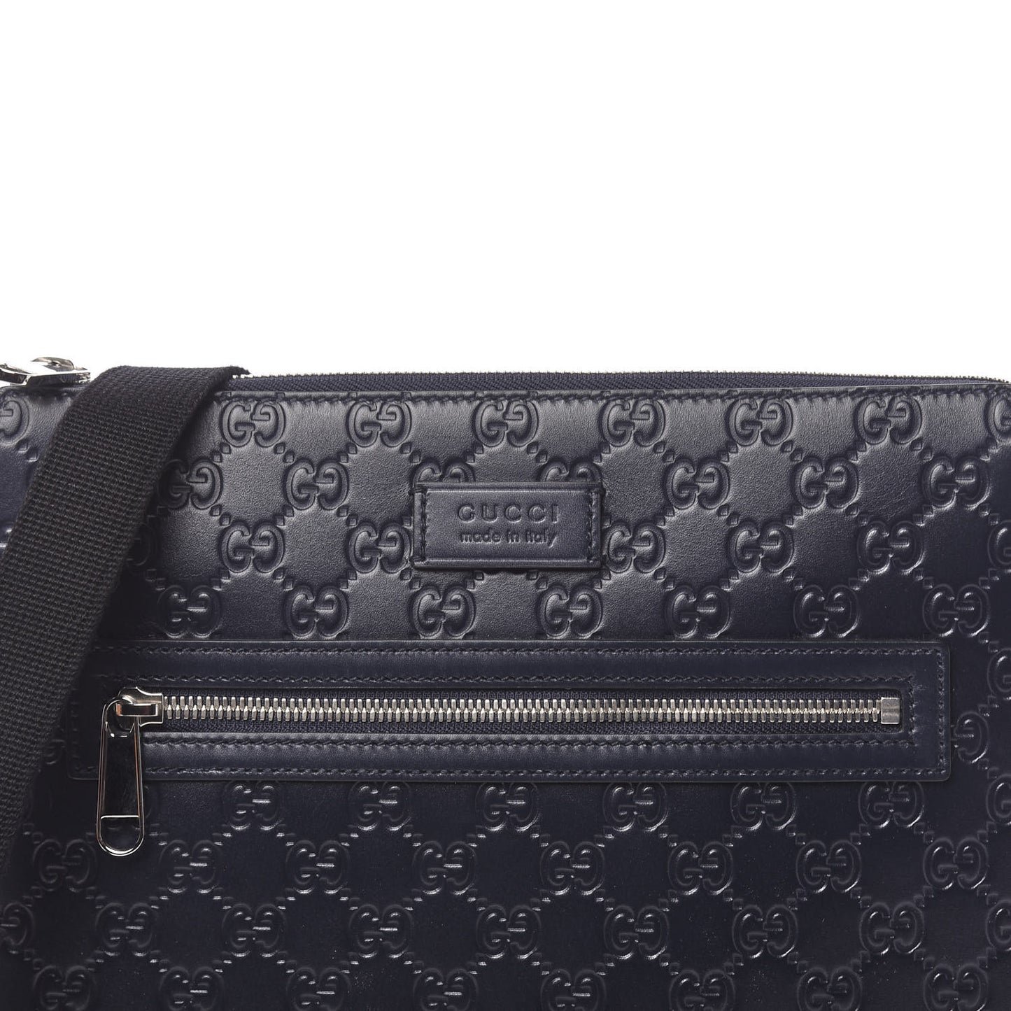 Guccissima Signature Medium Flat Messenger Bag Blue