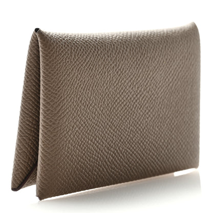 Hermes Epsom Calvi Card Case Etoupe 3 of 6