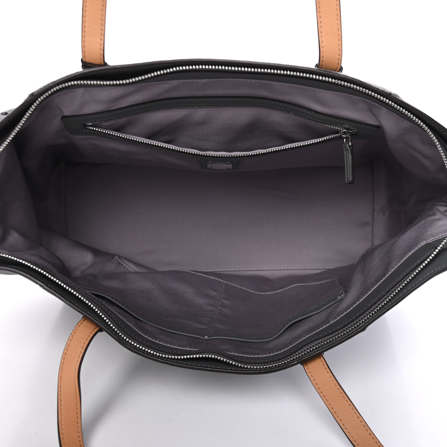 Calfskin Ottomar Monogram Medium Klara Top Zip Tote Charcoal