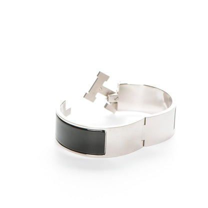 Hermes Enamel Wide Clic Clac H Bracelet GM Black 3 of 4