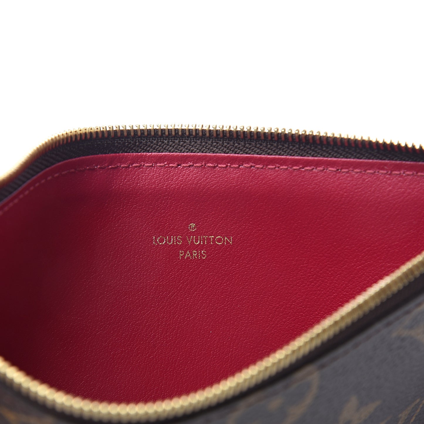 Monogram Felicie Chain Wallet Zippered Insert Fuchsia