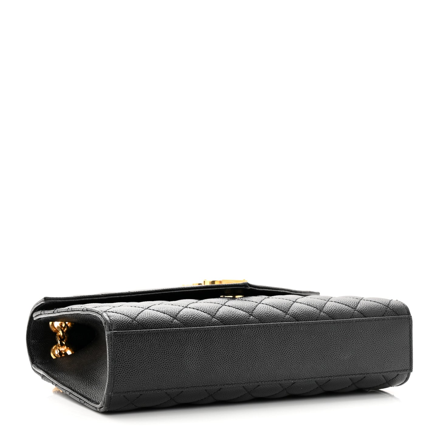 Grain De Poudre Textured Mixed Matelasse Triquilt Medium Monogram Satchel Black