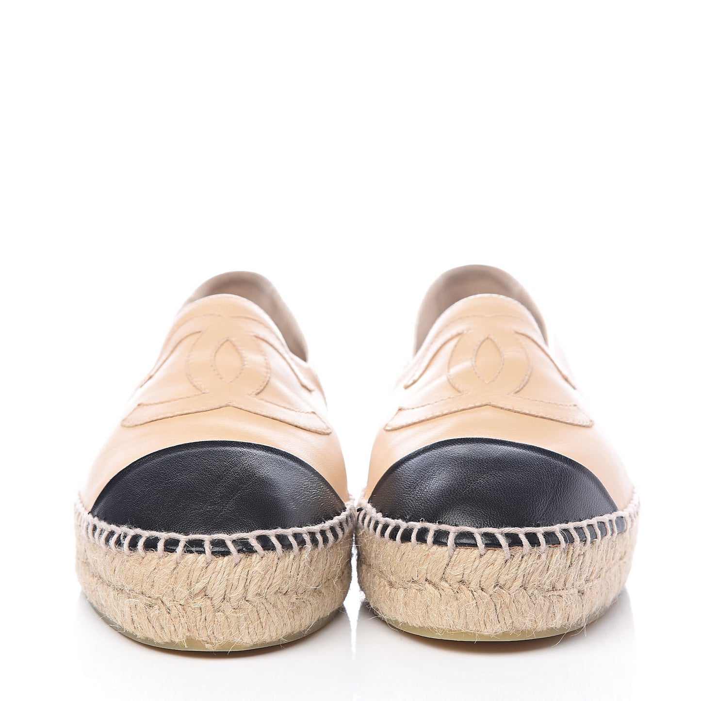 Lambskin CC Espadrilles 39 Beige Black