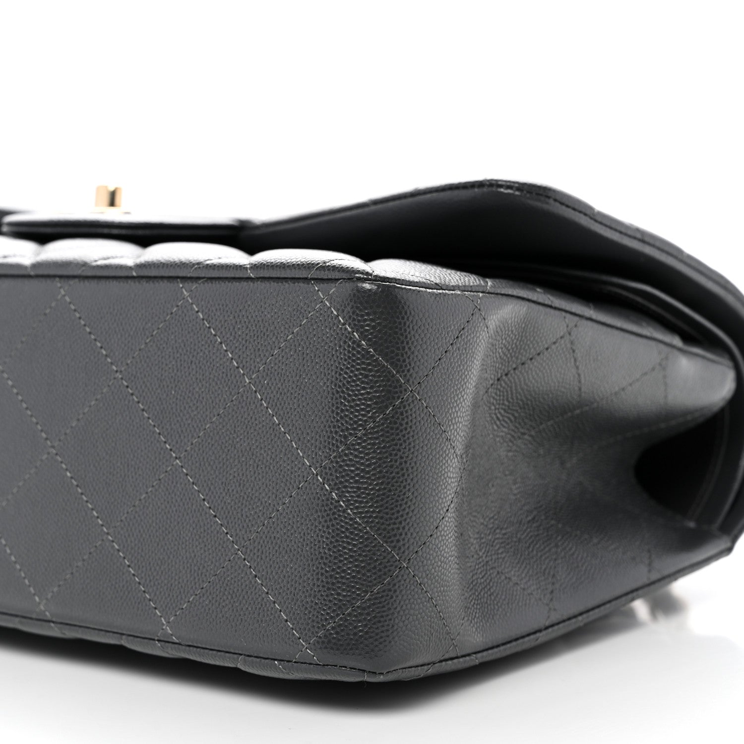 Chanel Caviar Quilted Jumbo Double Flap Dark Grey 9 of 10