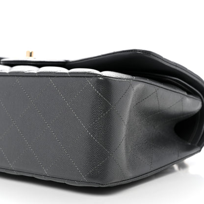 Chanel Caviar Quilted Jumbo Double Flap Dark Grey 9 of 10