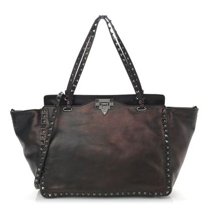 Valentino Garavani Vitello Medium Rockstud Tote Black 1 of 12