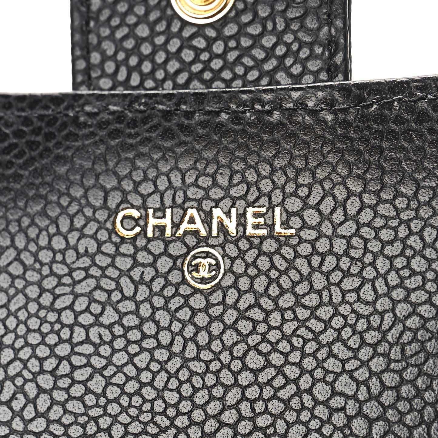 Caviar Quilted Large Gusset Flap Wallet Black